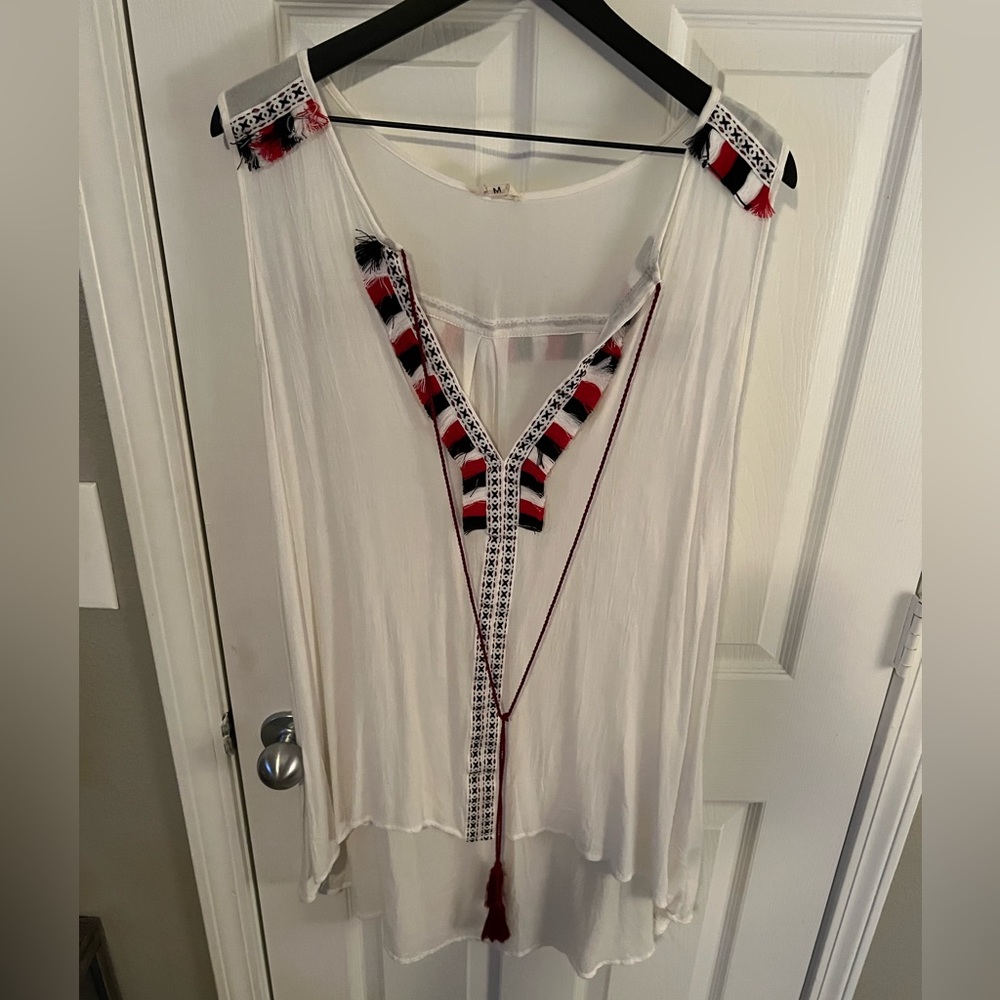 Flowy White Tunic Tank